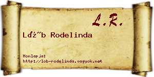 Löb Rodelinda névjegykártya